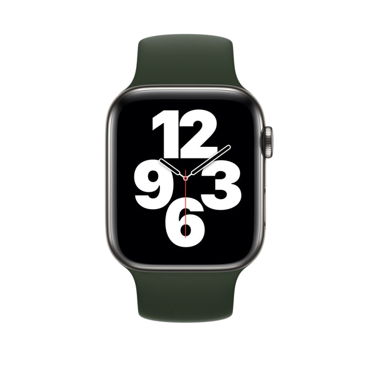 For Apple Watch Series 5 & 4 44mm / 3 & 2 & 1 42mm Solid Color Elastic Silicone Replacement Wrist Strap Watchband, Size:L 156mm, L 156mm