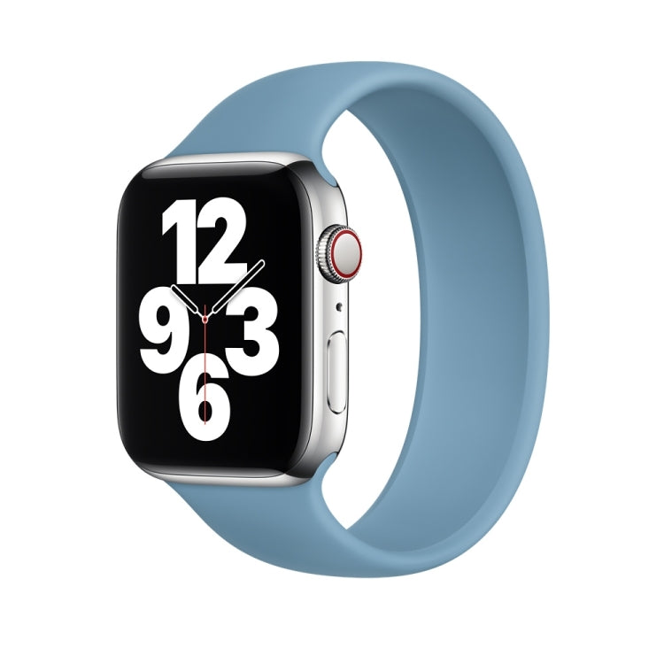For Apple Watch Series 5 & 4 44mm / 3 & 2 & 1 42mm Solid Color Elastic Silicone Replacement Wrist Strap Watchband, Size:L 156mm, L 156mm