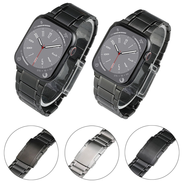 Five Beads Turtle Buckle Titanium Steel Watch Band, For Apple Watch Ultra 49mm, For Apple Watch SE 2023 44mm, For Apple Watch Ultra 2 49mm, For Apple Watch Series 9 45mm, For Apple Watch SE 2022 44mm, For Apple Watch Series 8 45mm, For Apple Watch SE 4...