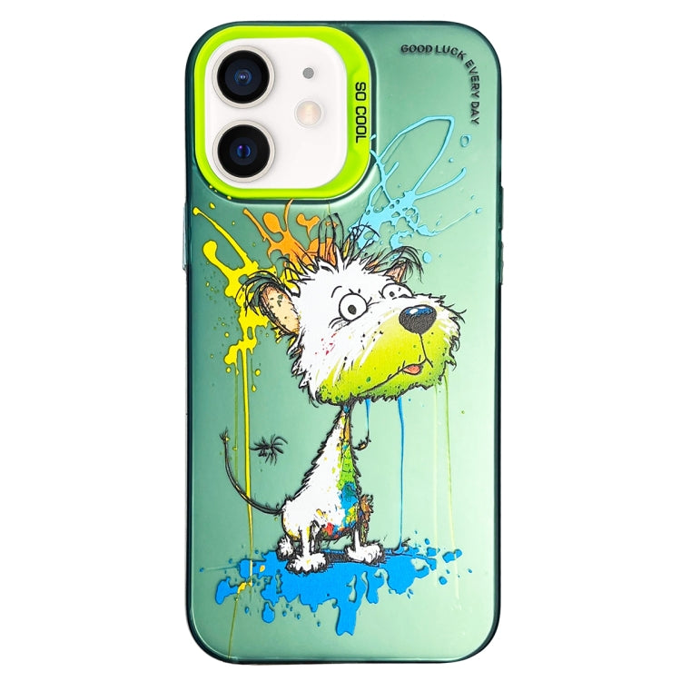Double Layer Color Silver Series Animal Oil Painting Phone Case, Series 1