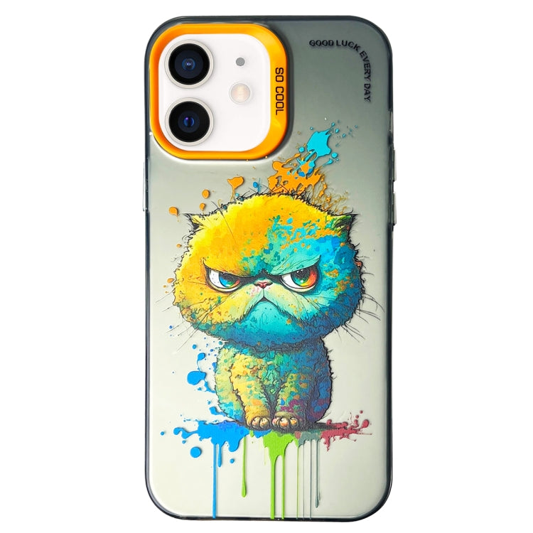 Double Layer Color Silver Series Animal Oil Painting Phone Case, Series 1