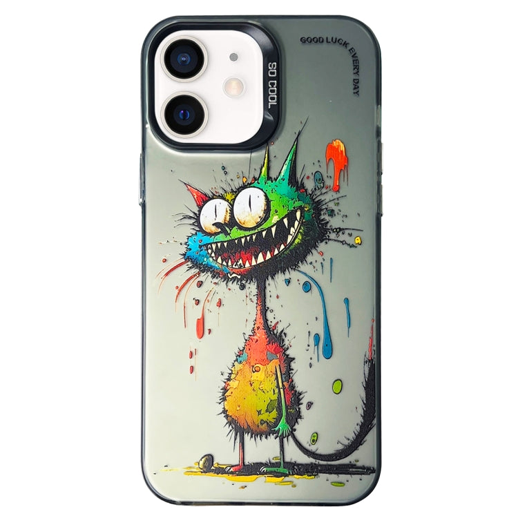 Double Layer Color Silver Series Animal Oil Painting Phone Case, Series 1
