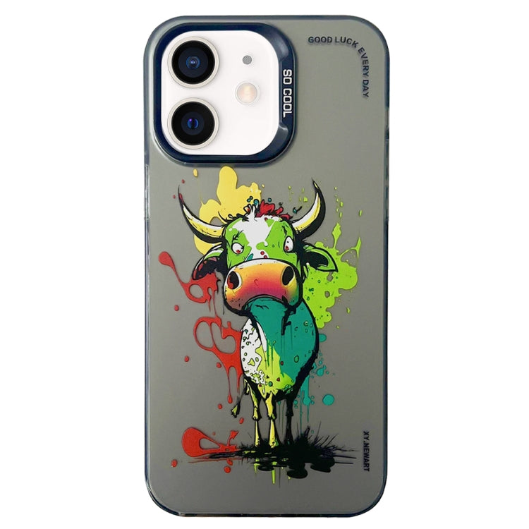 Double Layer Color Silver Series Animal Oil Painting Phone Case, Series 1
