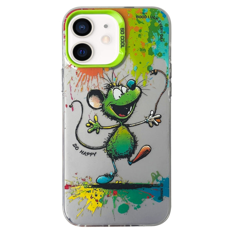 Double Layer Color Silver Series Animal Oil Painting Phone Case, Series 1