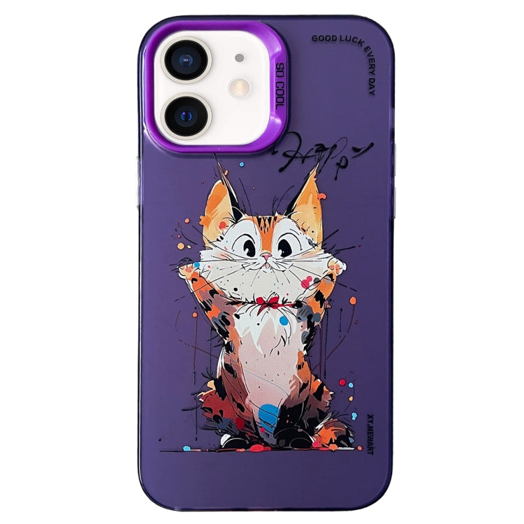 Double Layer Color Silver Series Animal Oil Painting Phone Case, Series 1