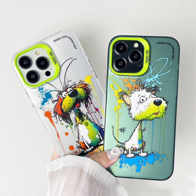 Double Layer Color Silver Series Animal Oil Painting Phone Case, Series 1