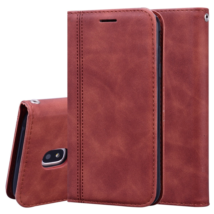 Frosted Business Magnetic Horizontal Flip PU Leather Case with Holder & Card Slot & Lanyard, For Samsung Galaxy J3 (2016), For Samsung Galaxy J3 / J330  (EU), For Samsung Galaxy J5 (2016) / J510, For Samsung Galaxy J5 / J530 (EU)