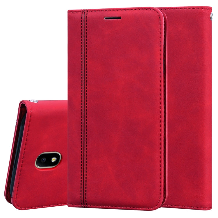 Frosted Business Magnetic Horizontal Flip PU Leather Case with Holder & Card Slot & Lanyard, For Samsung Galaxy J7 / J730 (EU), For Samsung Galaxy J4 Plus (2018), For Samsung Galaxy J6 Plus (2018)