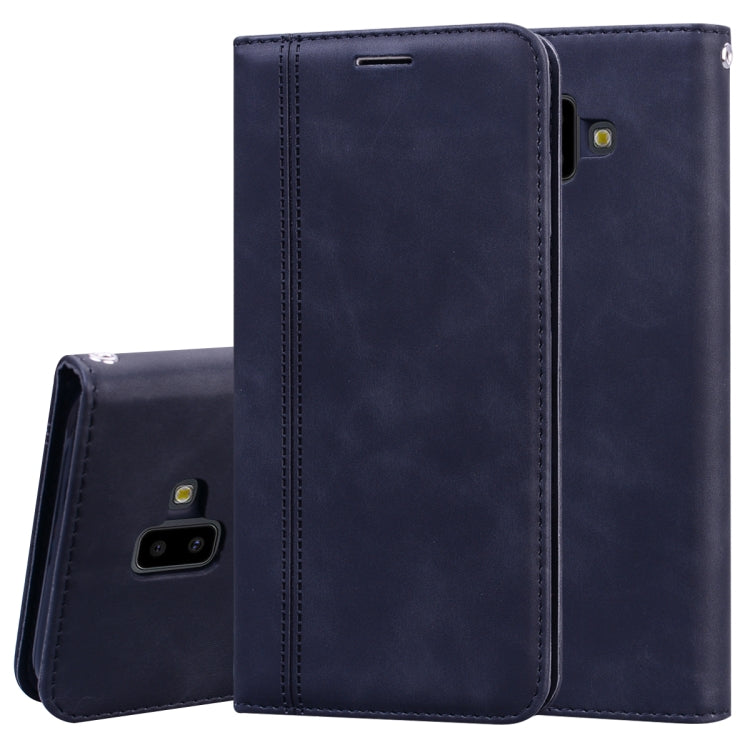 Frosted Business Magnetic Horizontal Flip PU Leather Case with Holder & Card Slot & Lanyard, For Samsung Galaxy J7 / J730 (EU), For Samsung Galaxy J4 Plus (2018), For Samsung Galaxy J6 Plus (2018)