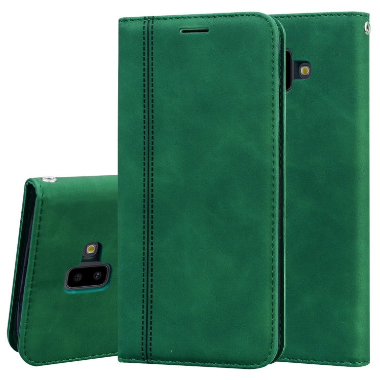 Frosted Business Magnetic Horizontal Flip PU Leather Case with Holder & Card Slot & Lanyard, For Samsung Galaxy J7 / J730 (EU), For Samsung Galaxy J4 Plus (2018), For Samsung Galaxy J6 Plus (2018)
