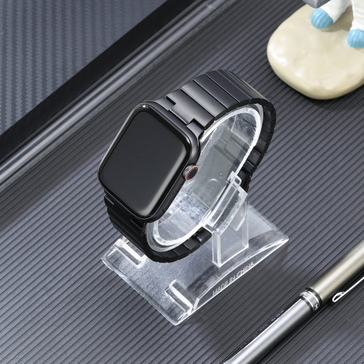 Flat Buckle Stainless Steel Watch Band, For Apple Watch Series 7 41mm, For Apple Watch Series 7 45mm, For Apple Watch Series 6 40mm, For Apple Watch Series 6 44mm, For Apple Watch Series 5 44mm, For Apple Watch Series 5 40mm, For Apple Watch Series 4 4...