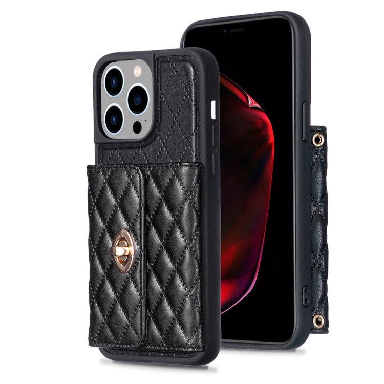 Horizontal Wallet Rhombic Leather Phone Case