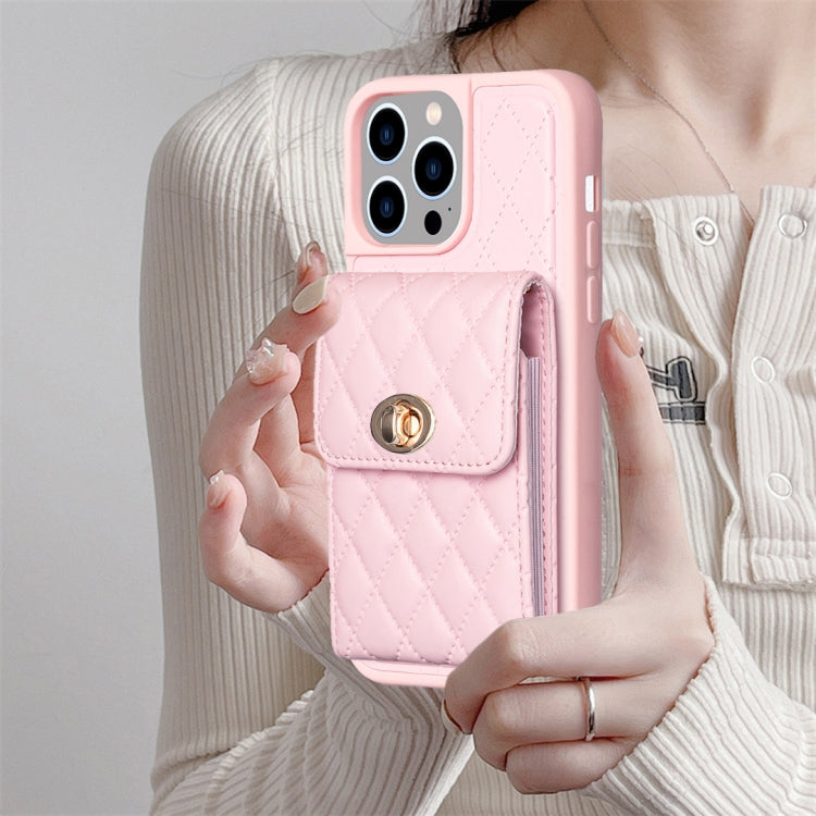 Vertical Wallet Rhombic Leather Phone Case
