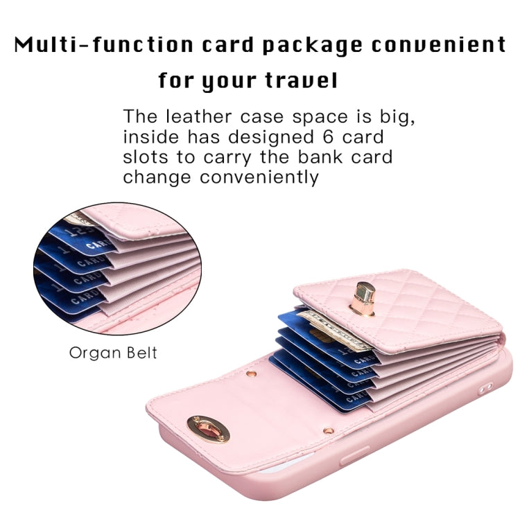 Vertical Wallet Rhombic Leather Phone Case