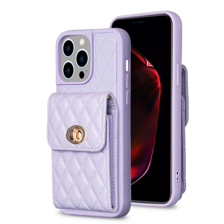Vertical Wallet Rhombic Leather Phone Case