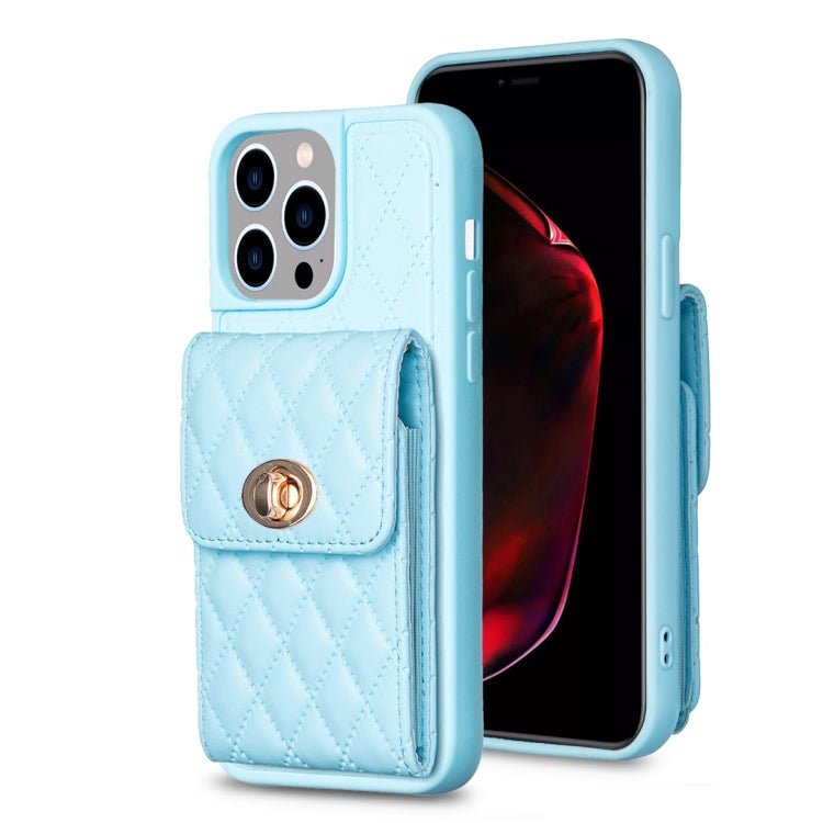 Vertical Wallet Rhombic Leather Phone Case