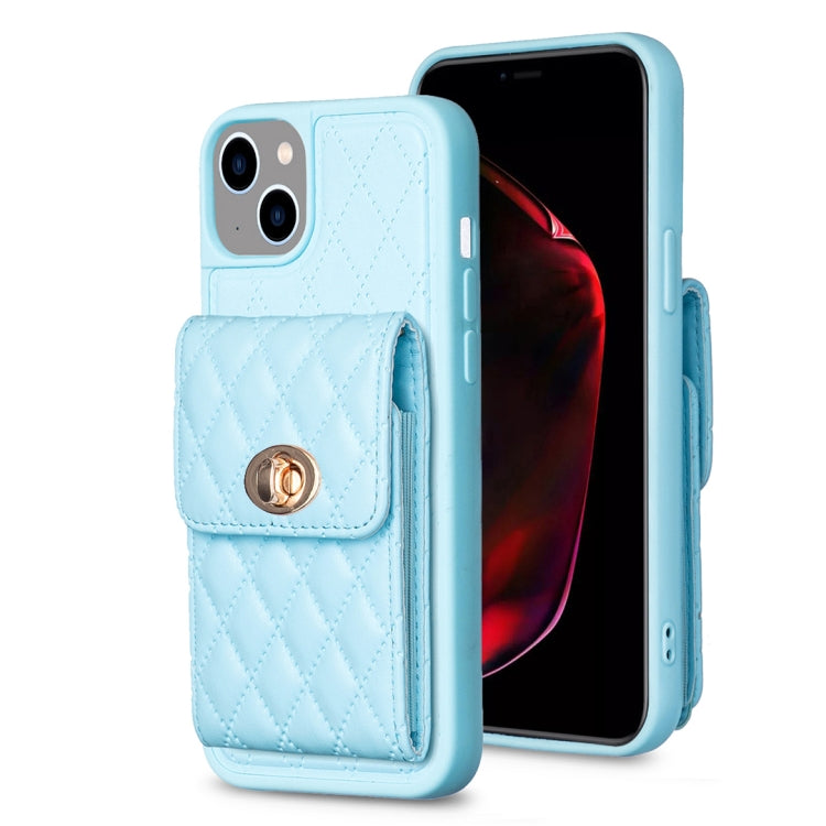 Vertical Wallet Rhombic Leather Phone Case