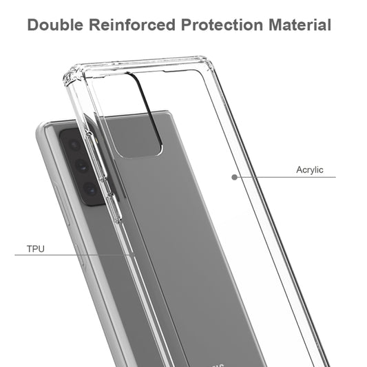 Transparent acrylic back showcasing Galaxy Note 20 design with protective edges