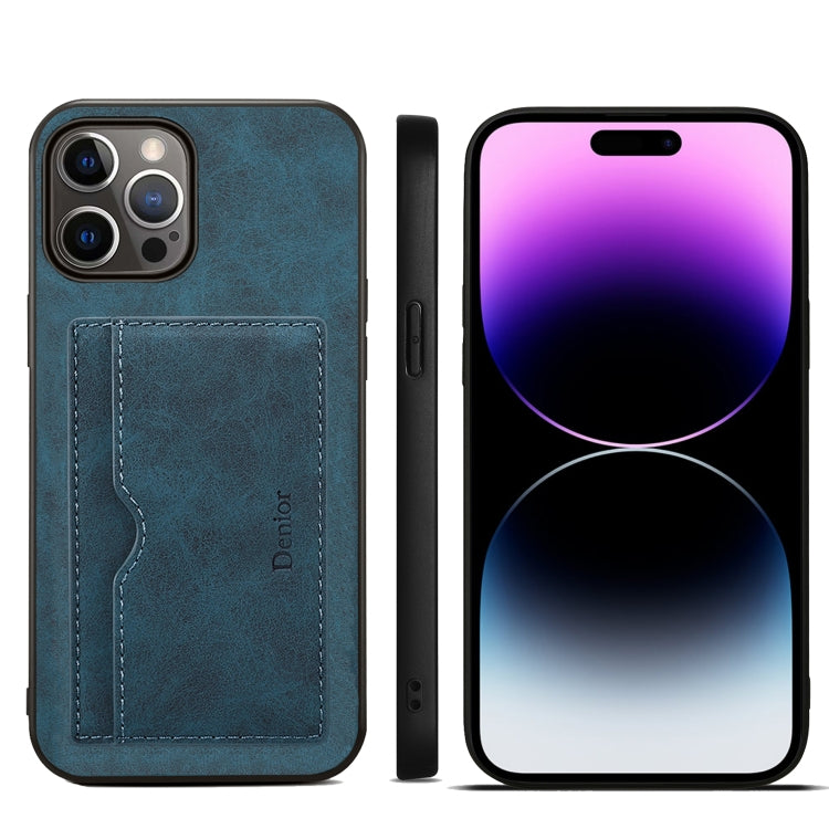 Denior PU Single Card Slot Holder Phone Case, For iPhone 15 Pro Max, For iPhone 15 Pro, For iPhone 15 Plus, For iPhone 15