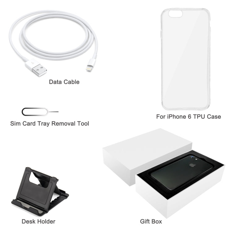 TPU Case + Desk Holder + Data Cable + Sim Card Tray Removal Tool + Gift Box, For iPhone 13 Pro Max, For iPhone 12, For iPhone 12 Pro Max, For iPhone 7 / 8 / SE 2020, For iPhone 11, For iPhone X, For iPhone 7 Plus, For iPhone SE, For iPhone 6