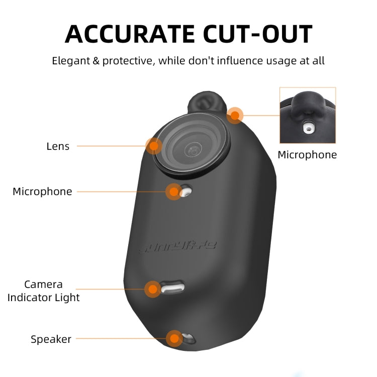 Sunnylife IST-BHT594 Camera Body Silicone Case with Lens Cap & Neck Strap, For Insta360 Go 3