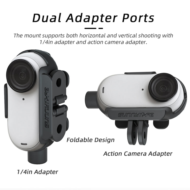 Sunnylife IST-BK592 Mount Adapter Protective Frame Cage Mounting Brackets Housing Case, For Insta360 Go 3