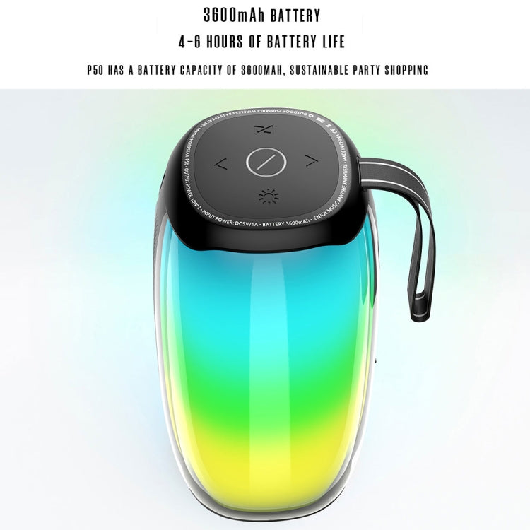 HOPESTAR P50 IPX6 Waterproof Outdoor Portable RGB Light Bluetooth Speaker, P50