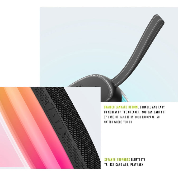 HOPESTAR P50 IPX6 Waterproof Outdoor Portable RGB Light Bluetooth Speaker, P50