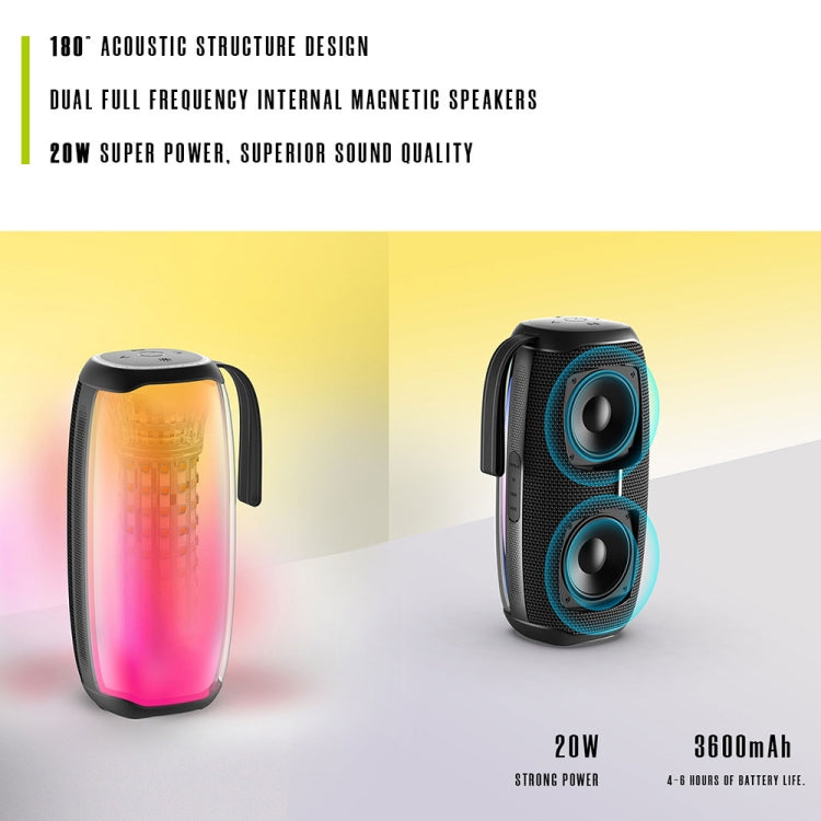 HOPESTAR P50 IPX6 Waterproof Outdoor Portable RGB Light Bluetooth Speaker, P50