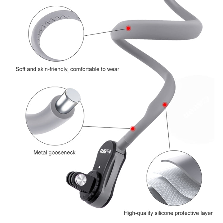 RUIGPRO Lazy Neck Bracket POV View Mount, Standard with Strap, With J-Hook Buckle, With Phone Clamp & Adapter