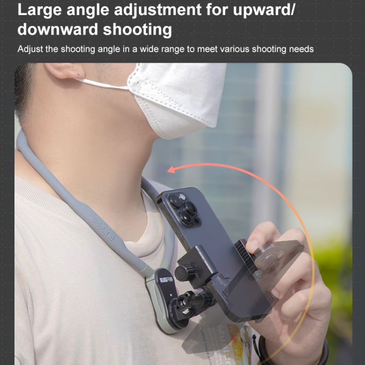 RUIGPRO Lazy Neck Bracket POV View Mount, Standard with Strap, With J-Hook Buckle, With Phone Clamp & Adapter