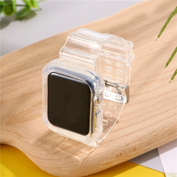 Transparent TPU Integrated Replacement Watch Strap, For Apple Watch Series 7 45mm / 6 & SE & 5 & 4 44mm / 3 & 2 & 1 42mm