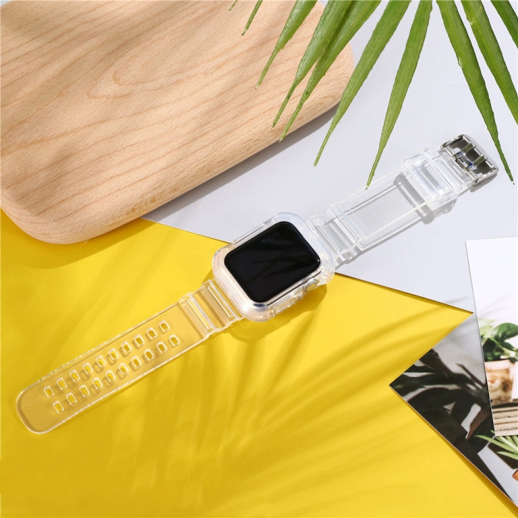 Transparent TPU Integrated Replacement Watch Strap, For Apple Watch Series 7 45mm / 6 & SE & 5 & 4 44mm / 3 & 2 & 1 42mm