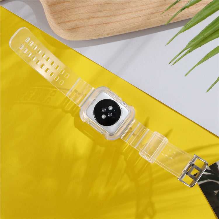 Transparent TPU Integrated Replacement Watch Strap, For Apple Watch Series 7 45mm / 6 & SE & 5 & 4 44mm / 3 & 2 & 1 42mm