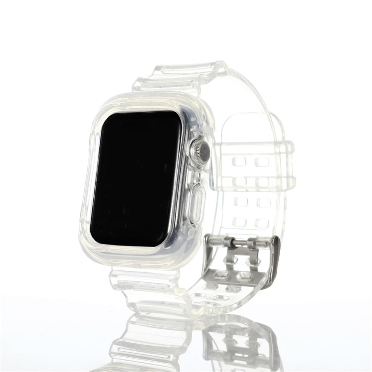 Transparent TPU Integrated Replacement Watch Strap, For Apple Watch Series 7 45mm / 6 & SE & 5 & 4 44mm / 3 & 2 & 1 42mm