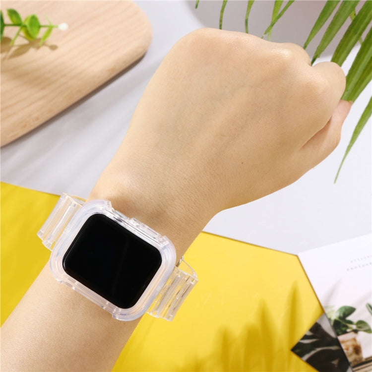 Transparent TPU Integrated Replacement Watch Strap, For Apple Watch Series 7 45mm / 6 & SE & 5 & 4 44mm / 3 & 2 & 1 42mm