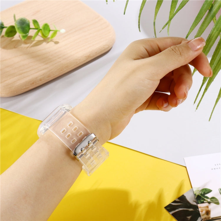 Transparent TPU Integrated Replacement Watch Strap, For Apple Watch Series 7 45mm / 6 & SE & 5 & 4 44mm / 3 & 2 & 1 42mm