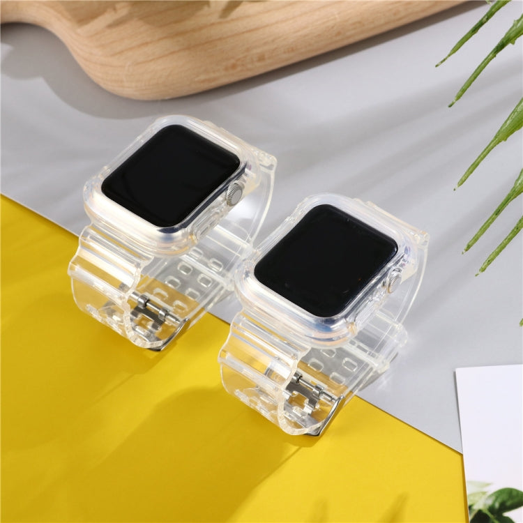 Transparent TPU Integrated Replacement Watch Strap, For Apple Watch Series 7 45mm / 6 & SE & 5 & 4 44mm / 3 & 2 & 1 42mm