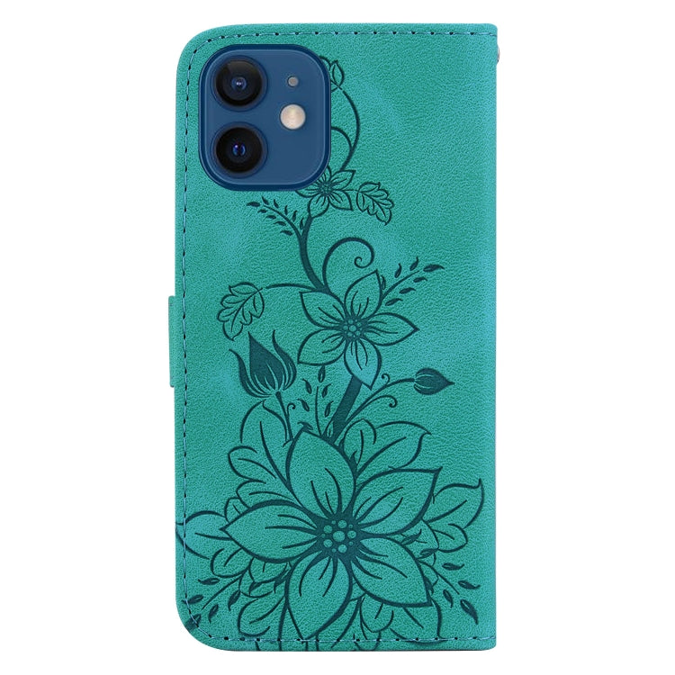 Lily Embossed Leather Phone Case, For iPhone 12 mini, For iPhone 11 Pro Max, For iPhone 11, For iPhone 11 Pro