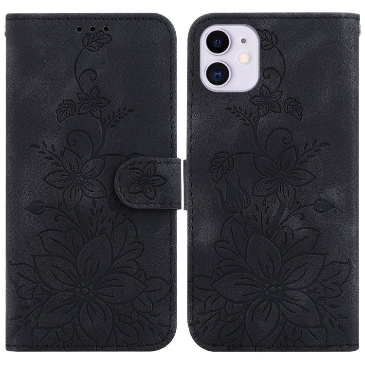 Lily Embossed Leather Phone Case, For iPhone 12 mini, For iPhone 11 Pro Max, For iPhone 11, For iPhone 11 Pro