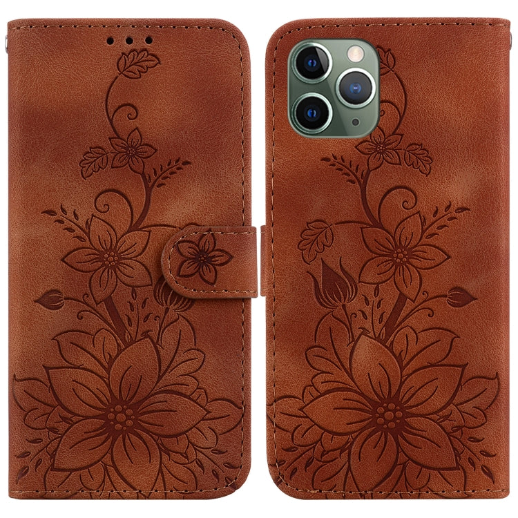 Lily Embossed Leather Phone Case, For iPhone 12 mini, For iPhone 11 Pro Max, For iPhone 11, For iPhone 11 Pro