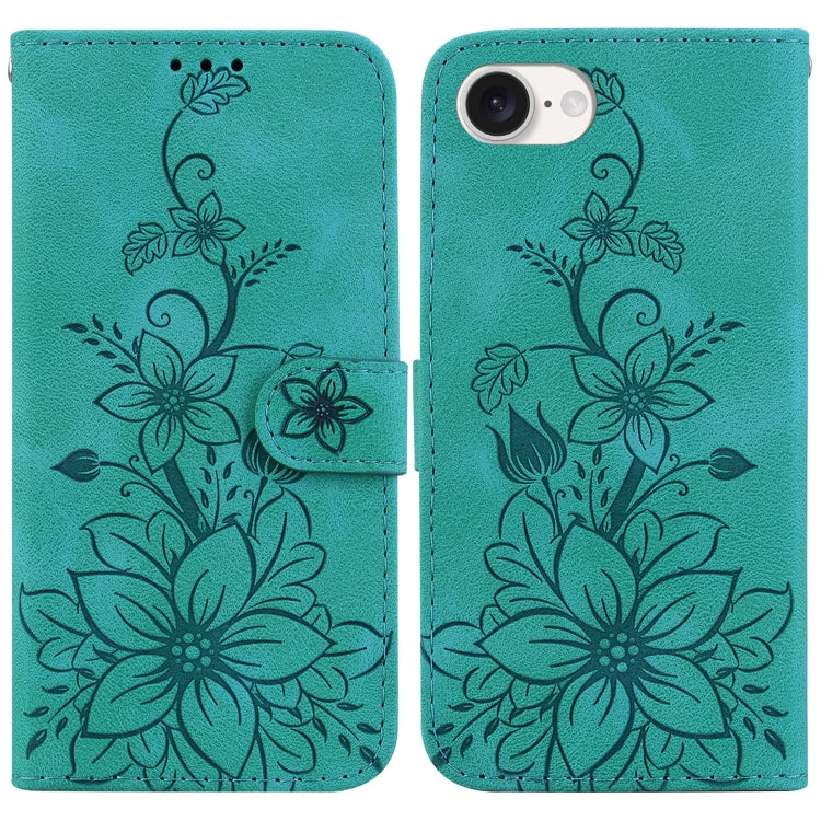 Lily Embossed Leather Phone Case, For iPhone 17 Pro Max, For iPhone 17 Pro, For iPhone 17, For iPhone 17 Air