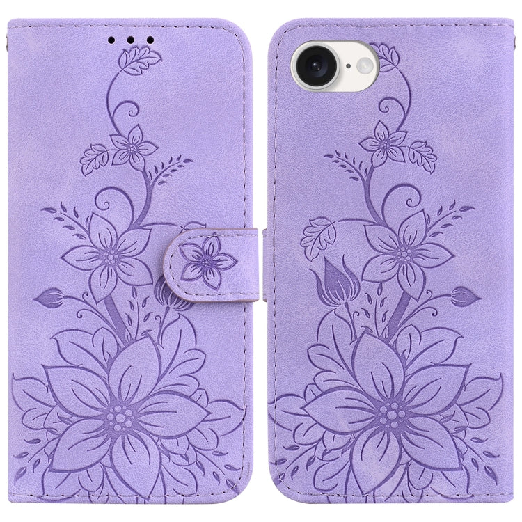 Lily Embossed Leather Phone Case, For iPhone 17 Pro Max, For iPhone 17 Pro, For iPhone 17, For iPhone 17 Air