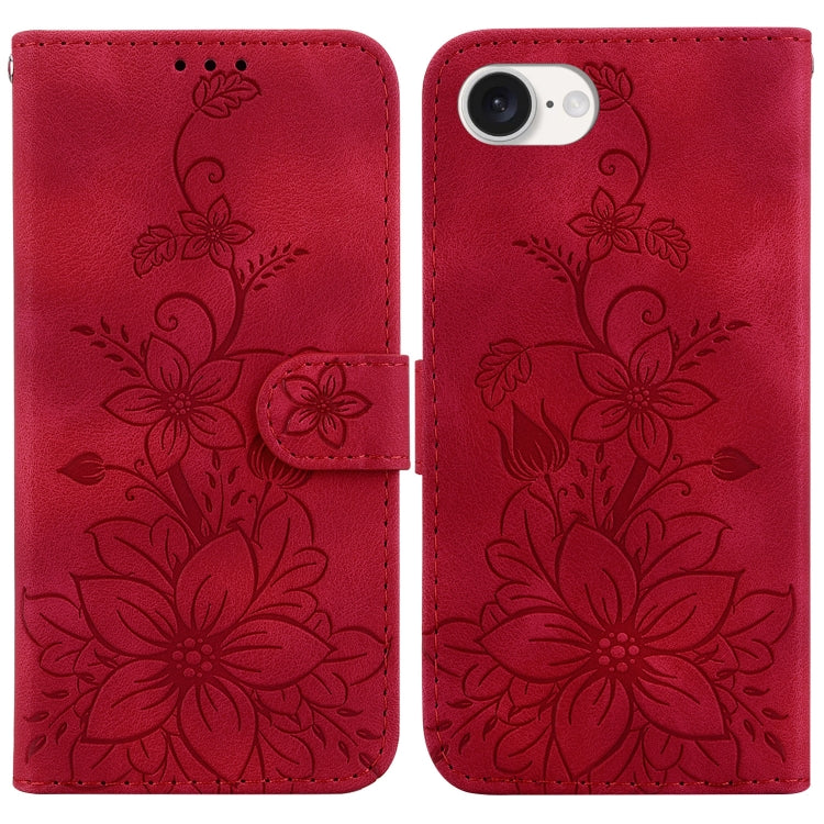 Lily Embossed Leather Phone Case, For iPhone 17 Pro Max, For iPhone 17 Pro, For iPhone 17, For iPhone 17 Air