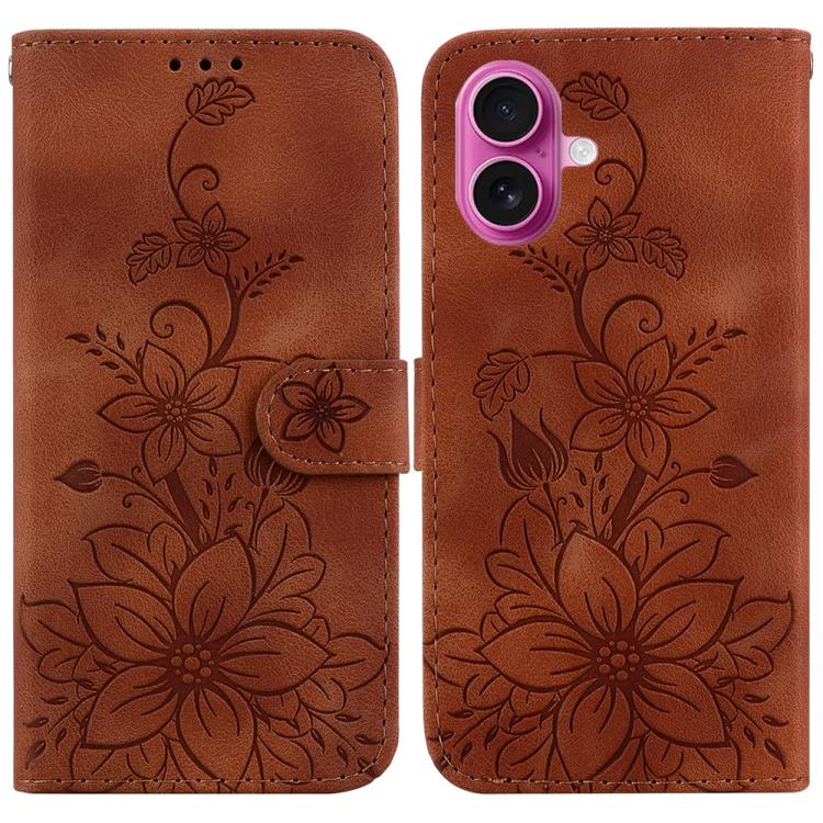 Lily Embossed Leather Phone Case, For iPhone 17 Pro Max, For iPhone 17 Pro, For iPhone 17, For iPhone 17 Air