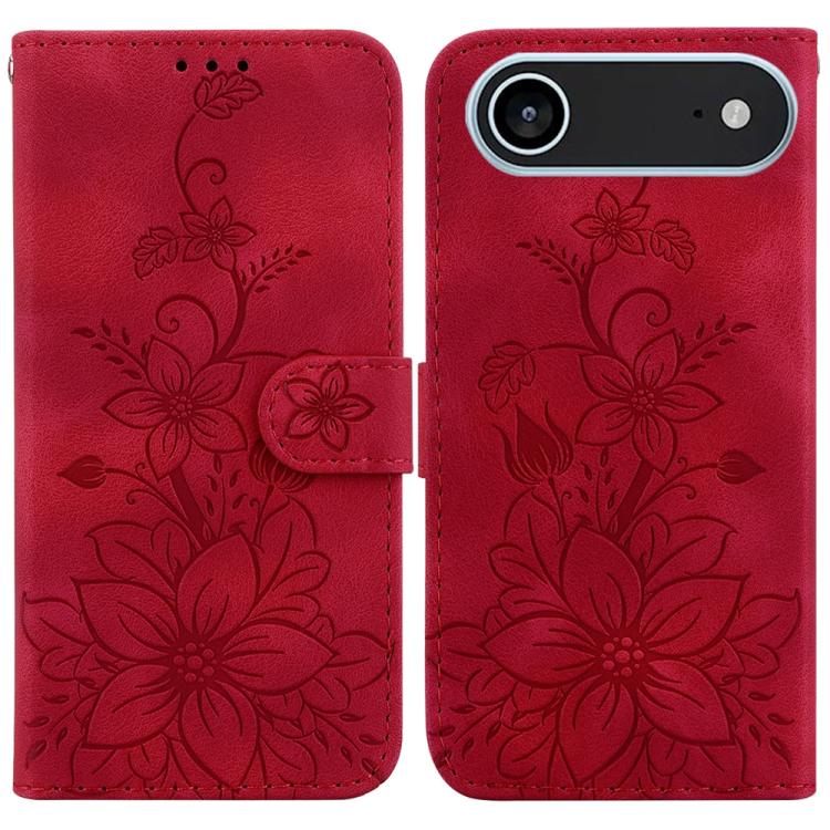 Lily Embossed Leather Phone Case, For iPhone 17 Pro Max, For iPhone 17 Pro, For iPhone 17, For iPhone 17 Air