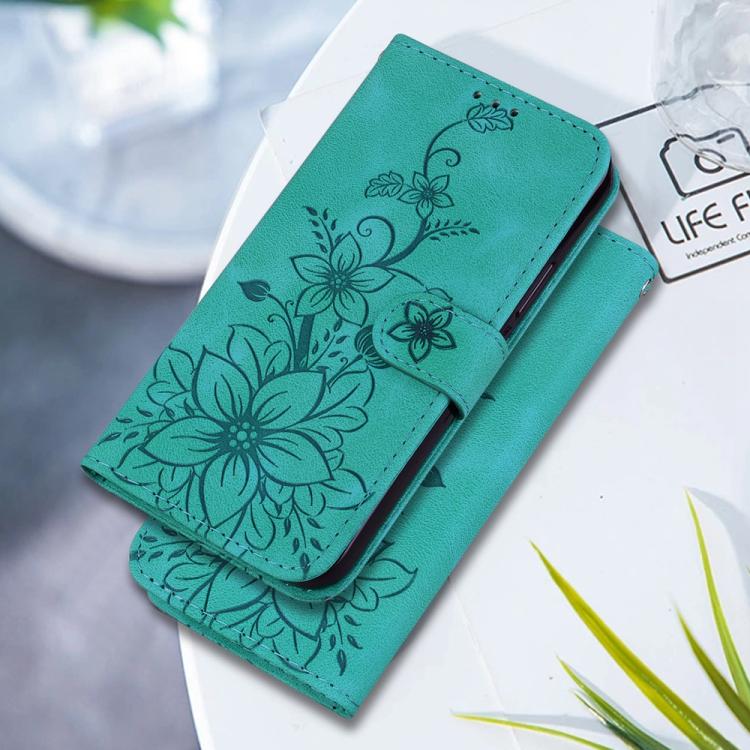 Lily Embossed Leather Phone Case, For iPhone 17 Pro Max, For iPhone 17 Pro, For iPhone 17, For iPhone 17 Air