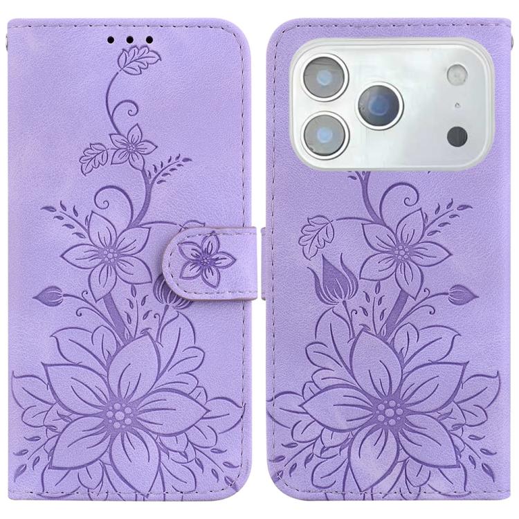 Lily Embossed Leather Phone Case, For iPhone 17 Pro Max, For iPhone 17 Pro, For iPhone 17, For iPhone 17 Air