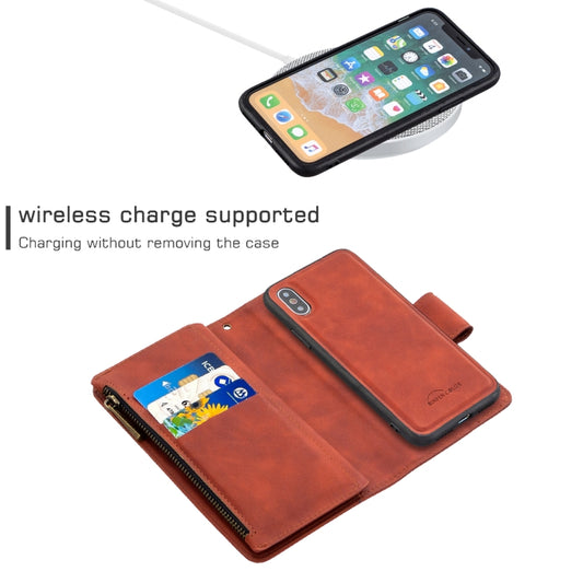 Horizontal zipper wallet case displaying internal card slot organization