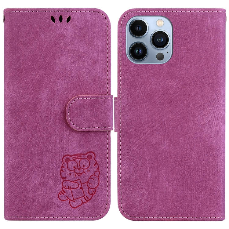 Little Tiger Embossed Leather Phone Case, For iPhone 16, For iPhone 15 Pro Max, For iPhone 15 Pro, For iPhone 15 Plus